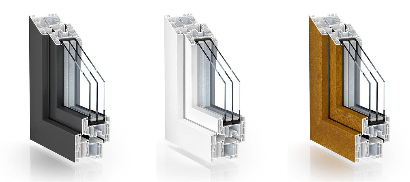 Ferestre din PVC — profil KÖMMERLING 88 MD în trei culori